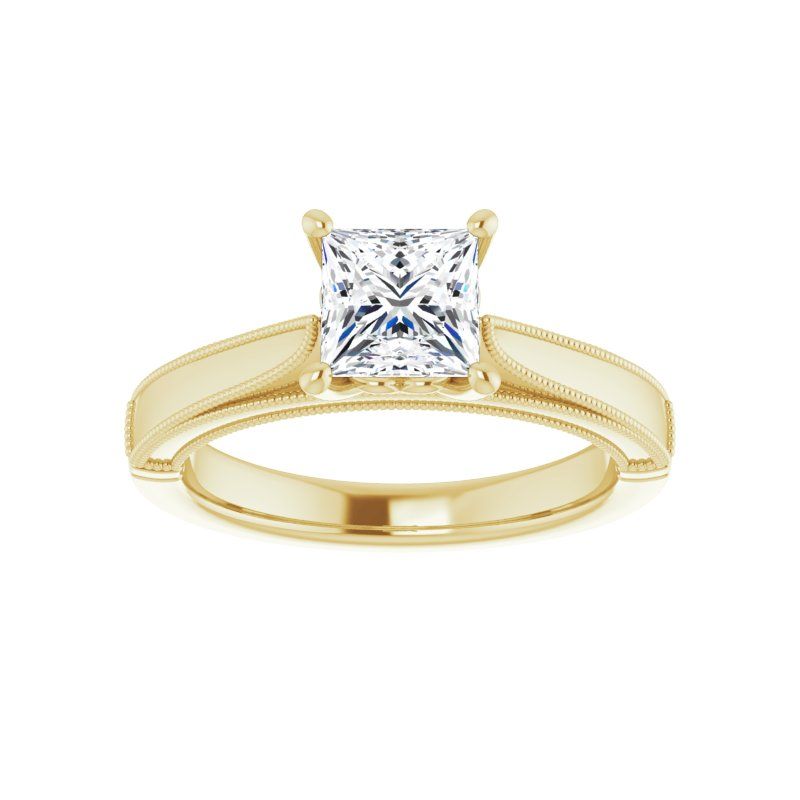 14K Gold Princess Diamond Engagement Ring