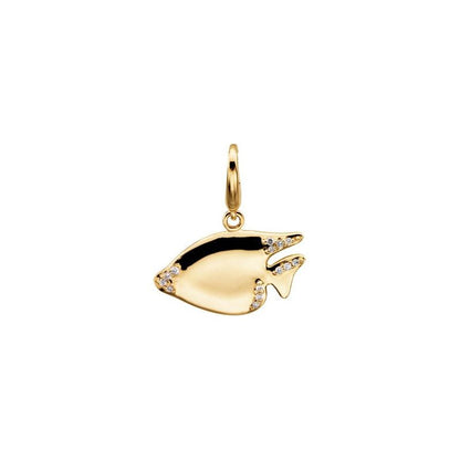 14K Yellow Diamond Sunfish Charm