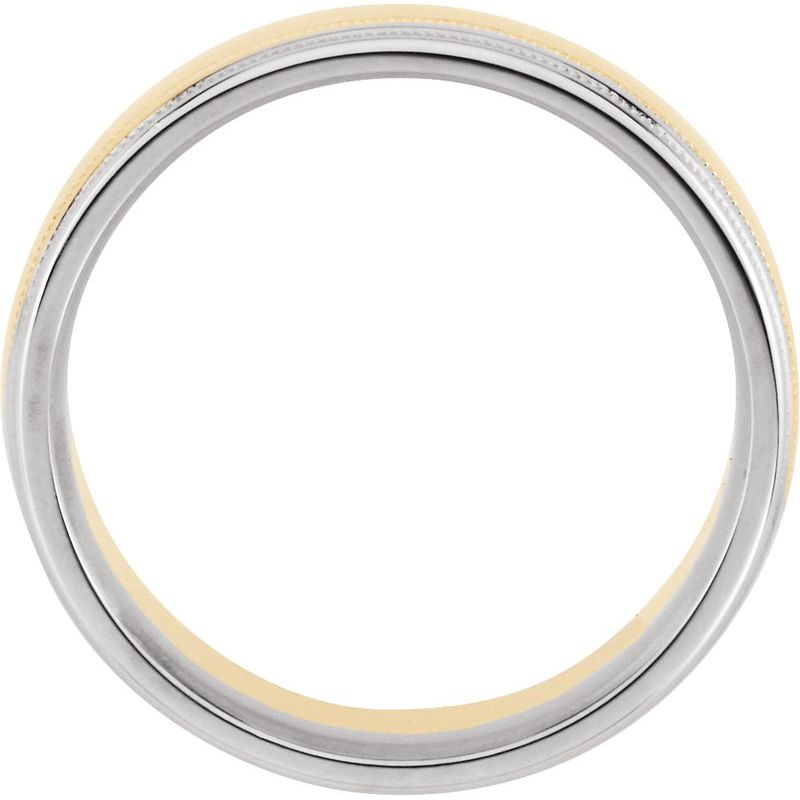 14K White & Yellow 8 mm Double Edge Band with Milgrain