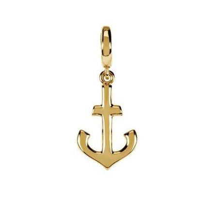 14K Gold Anchor Charm