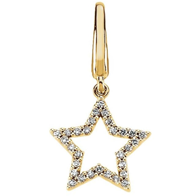 14K Gold  Diamond Star Charm