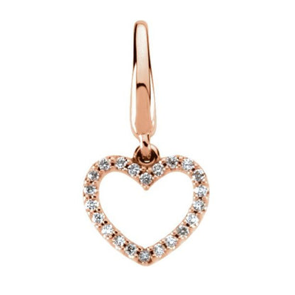 14K Gold Diamond Heart Charm