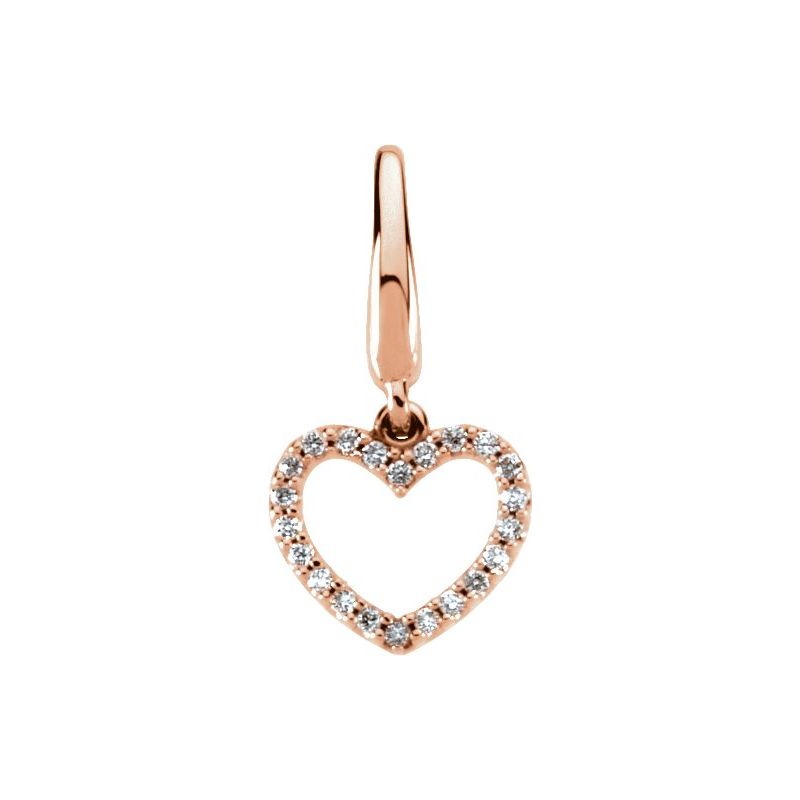 14K Gold Diamond Heart Charm