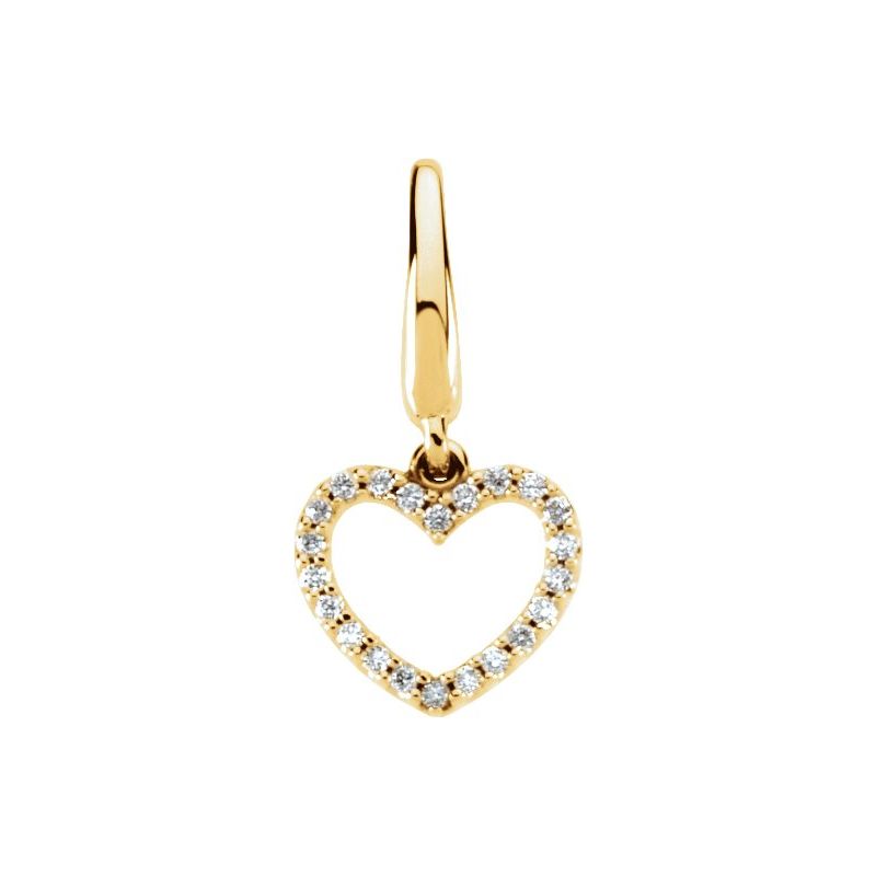 14K Gold Diamond Heart Charm