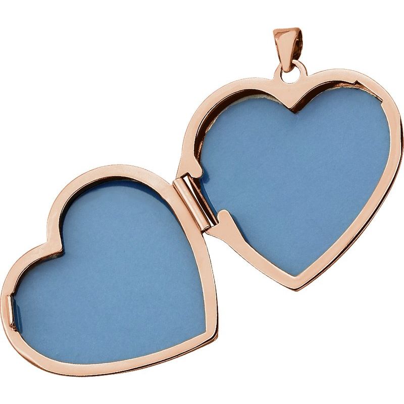 14K Gold Heart Photo Memory Locket