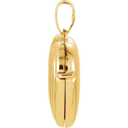 14K Yellow Gold Heart Photo Memory Locket