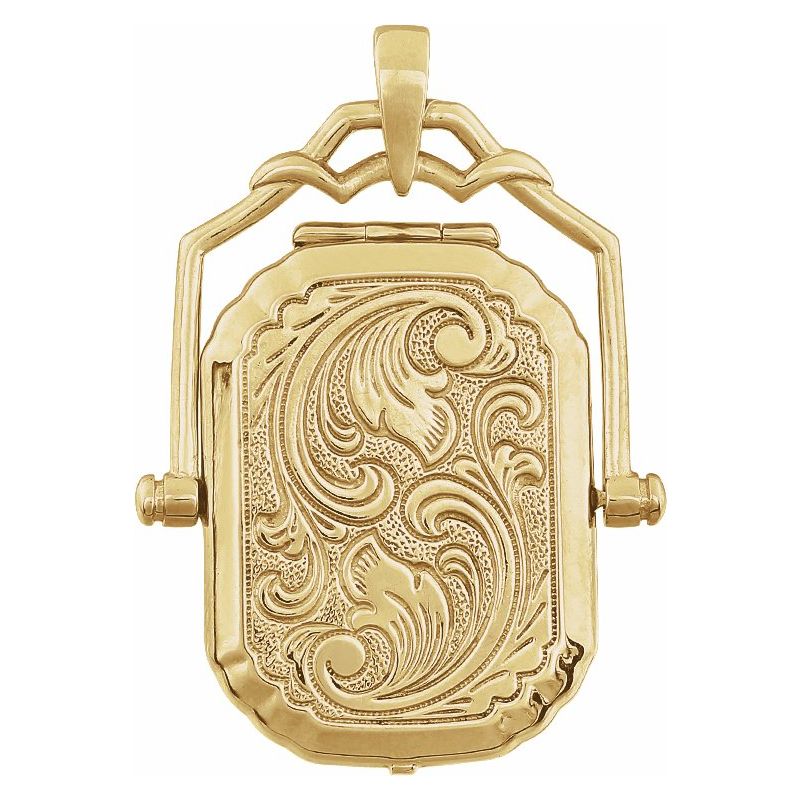 14K Yellow Gold Swivel Photo Memory Locket