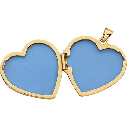 14K Gold Heart Photo Memory Locket