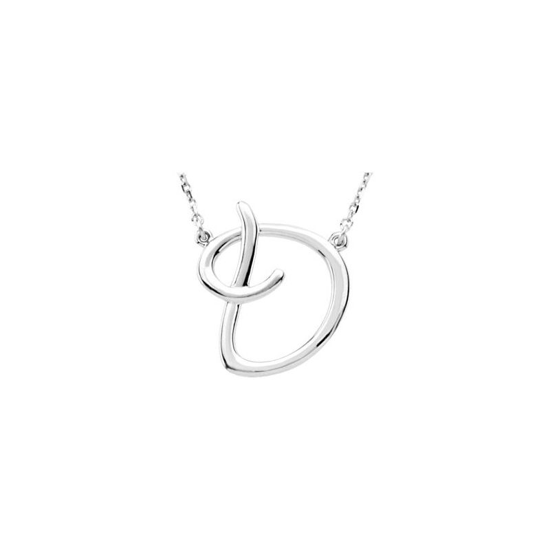 14K Gold Script Initial 16" Necklace