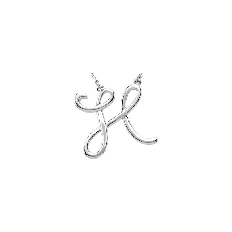 14K Gold Script Initial 16" Necklace