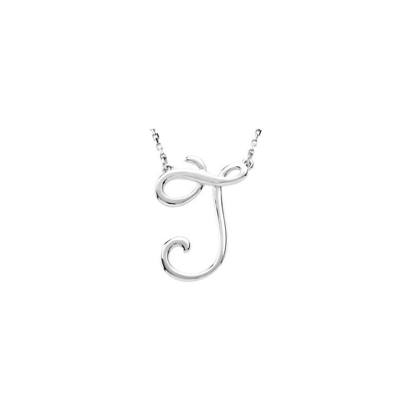 14K Gold Script Initial 16" Necklace