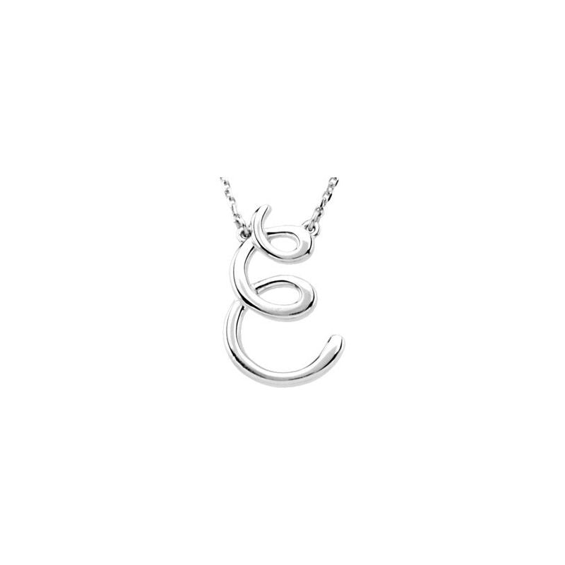 14K Gold Script Initial 16" Necklace