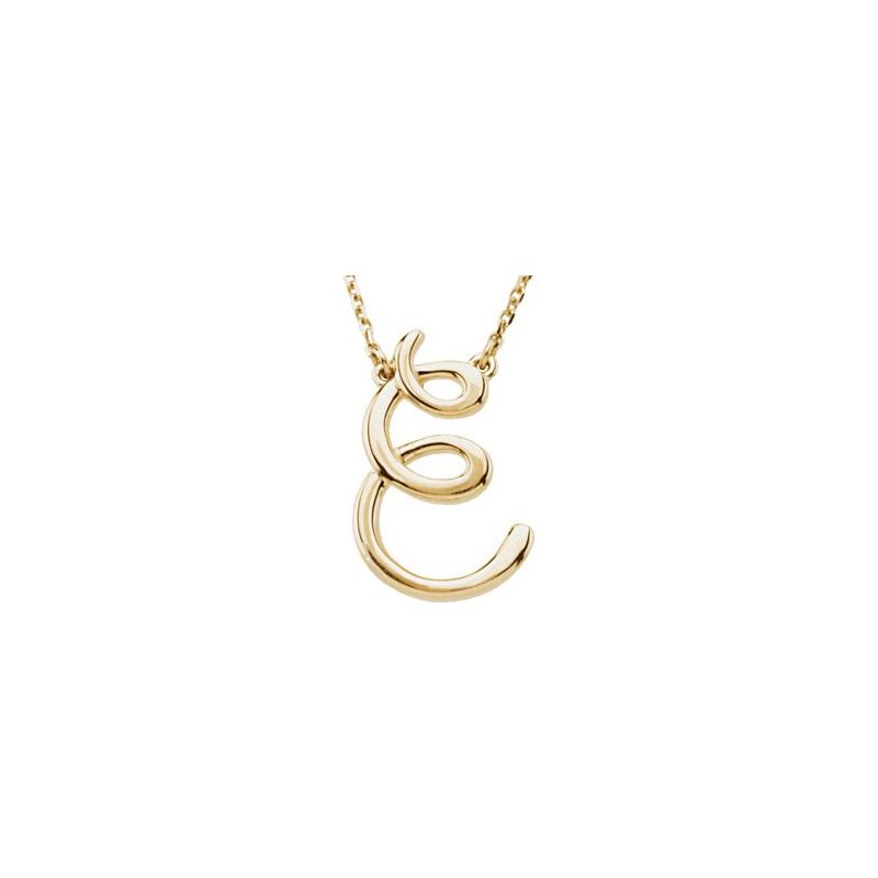 14K Gold Script Initial 16" Necklace