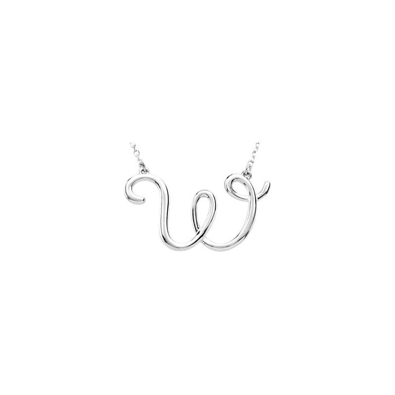 14K Gold Script Initial 16" Necklace