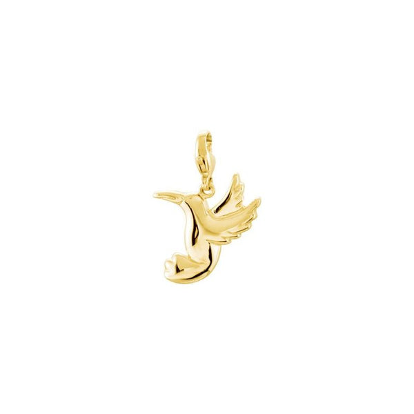 14K Yellow Charming Animals® Hummingbird Charm