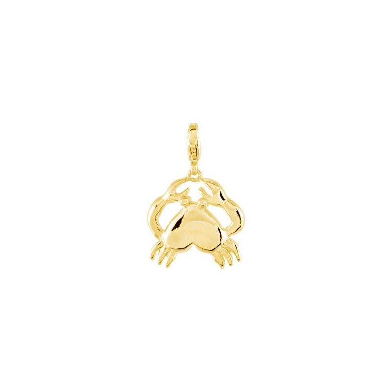 14K Yellow Charming Animals® Crab Charm