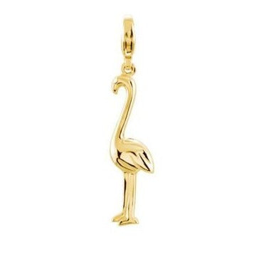 14K Yellow Charming Animals® Flamingo Charm