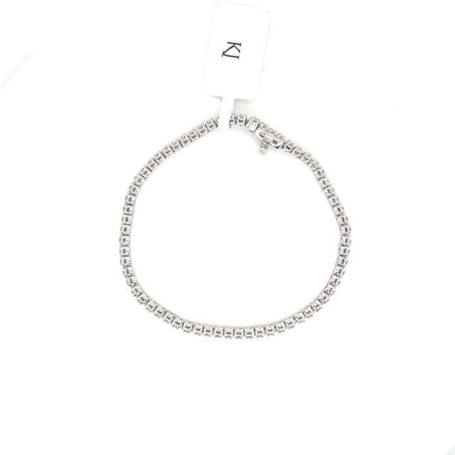 14K White Gold Tennis 7" Bracelet