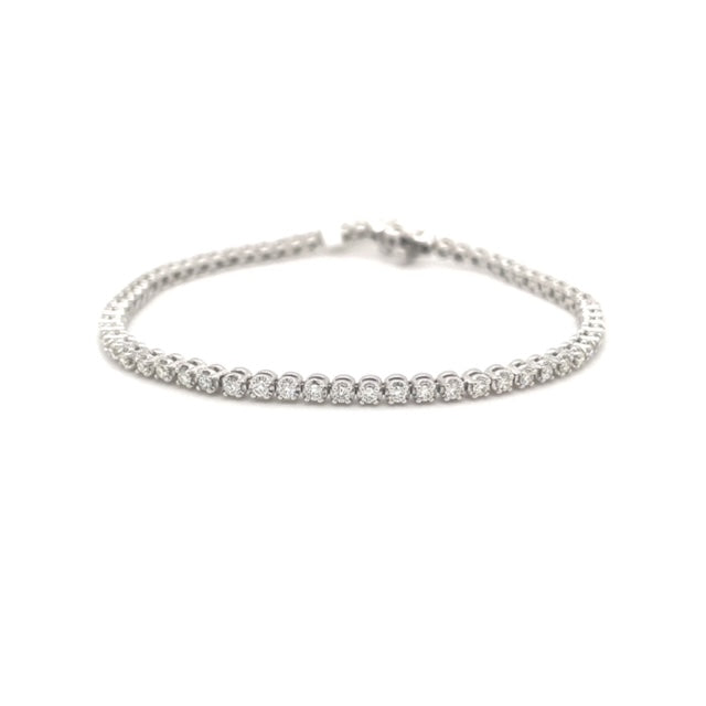 14K White Gold Tennis 7" Bracelet