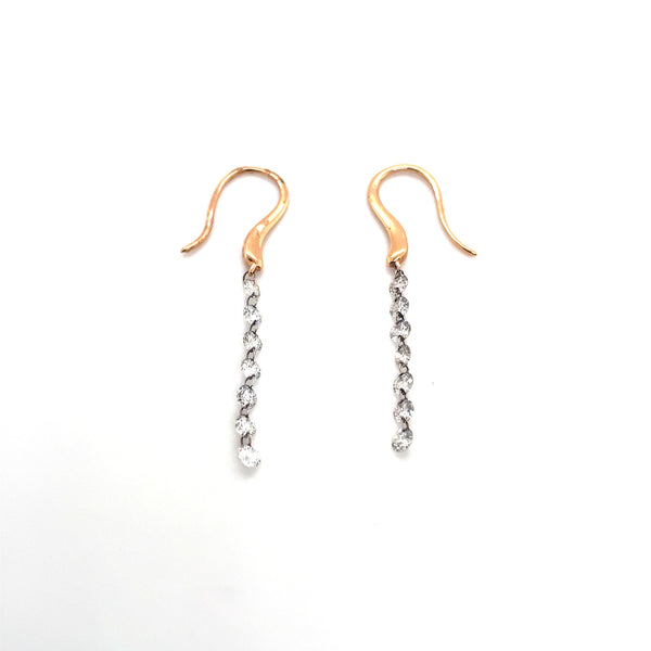 18K Rose Gold Diamond Drilled Earrings