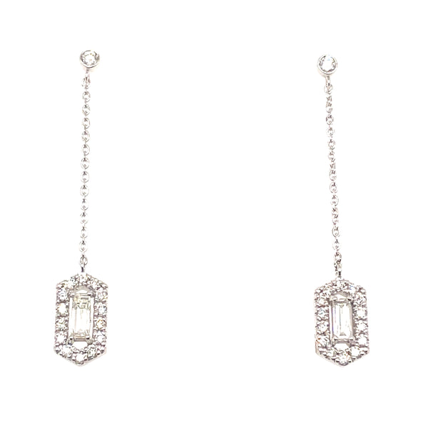 18K White Diamond Shape Earrings