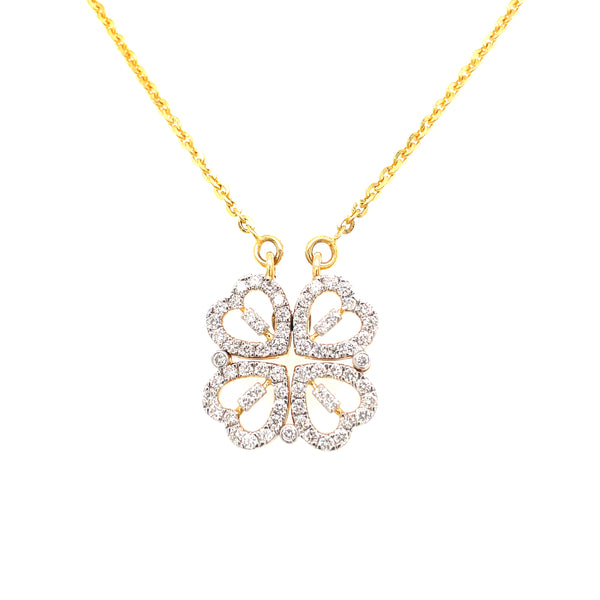 14K Gold Diamond Heart Convertible 16"-18" Necklace