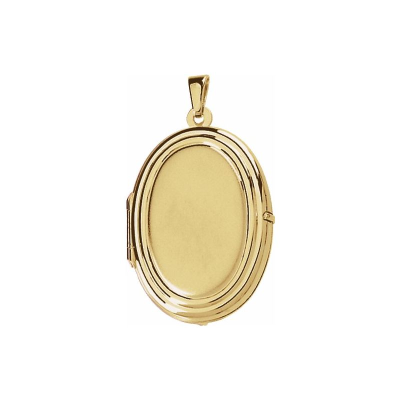 14K Yellow Gold Oval Shaped Photo Locket