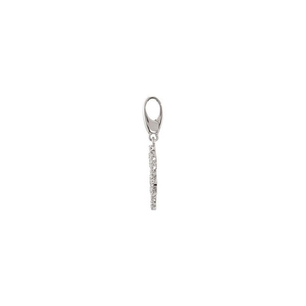 14K White Diamond Baby Girl Charm