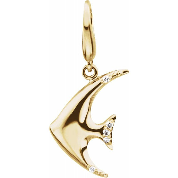 14K Yellow 0.02 CTW Diamond Angel Fish Charm