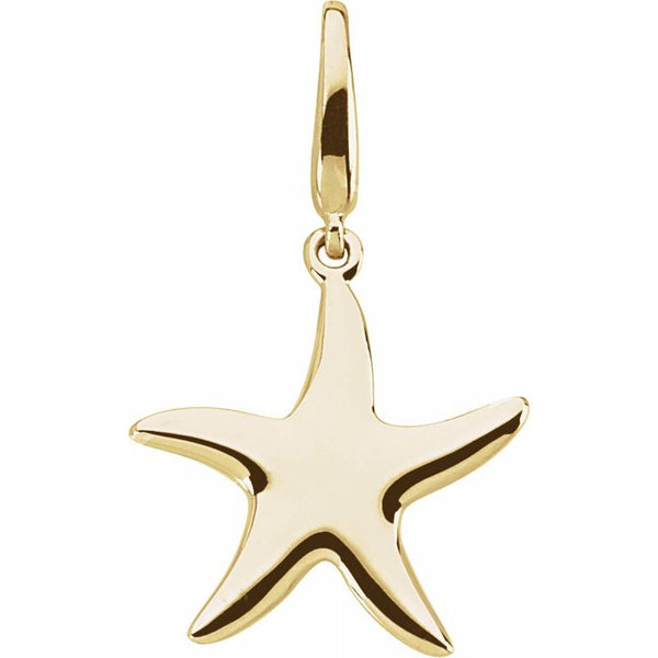14K Gold Star Fish Charm
