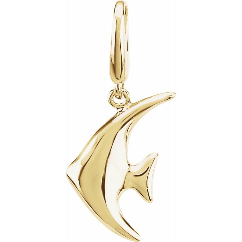 14K Gold Angel Fish Charm