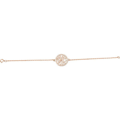 14K Gold 3-Letter Script Monogram Bracelet
