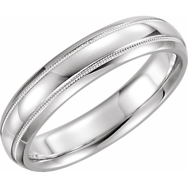 14K Gold Half Round Band with Milgrain