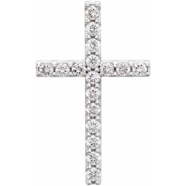 14K Gold 1/4 CTW Natural Diamond Cross Pendant