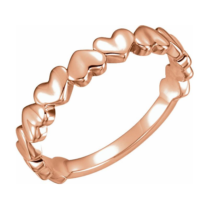 14K Gold Eleven Heart Ring
