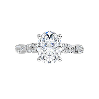 14K Gold Oval Engagement Ring