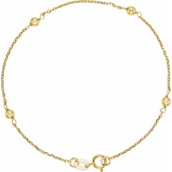 14K Yellow Gold Station Bracelet