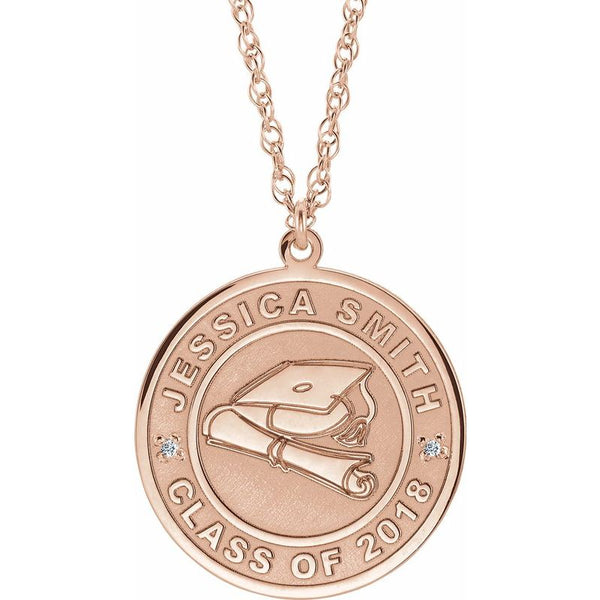 14K Gold Diamond Personalized Graduation Necklace