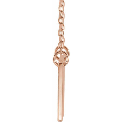 14K Gold Engravable Geometric Square Initial Necklace