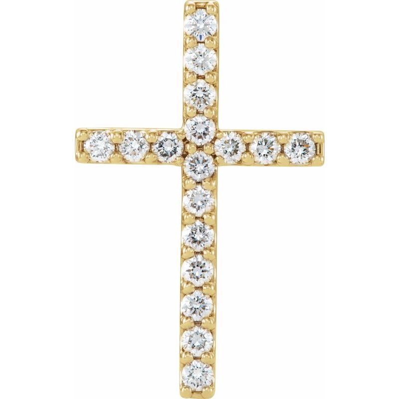 14K Gold Diamond Cross Pendant