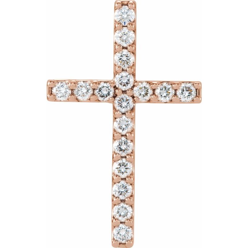 14K Gold Diamond Cross Pendant