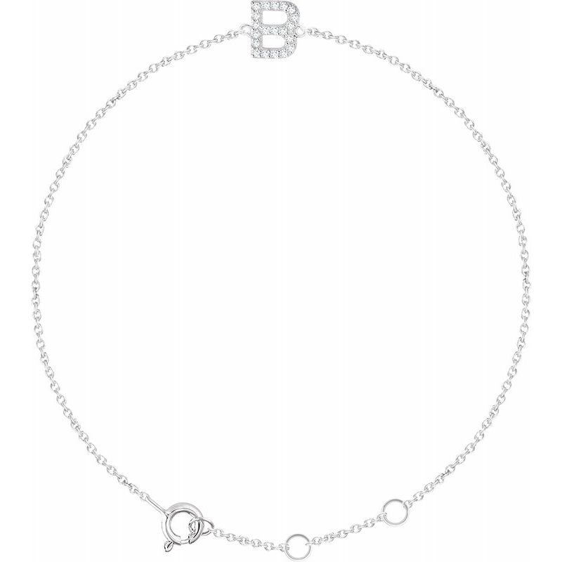 14K Gold & Diamond Personalized Initial Bracelet
