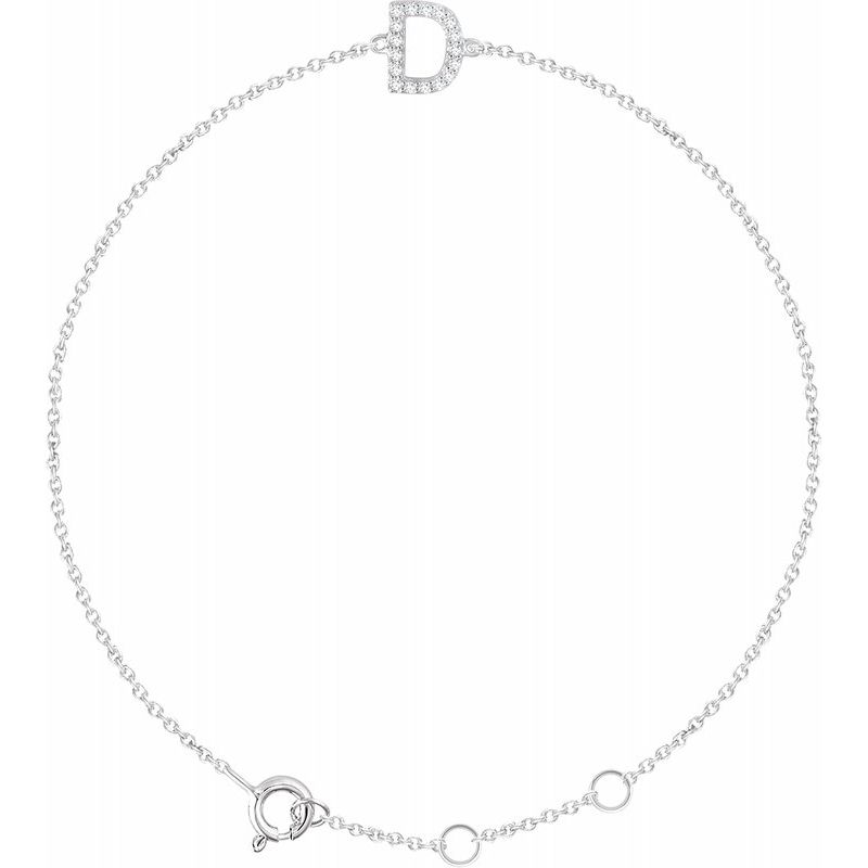 14K Gold & Diamond Personalized Initial Bracelet