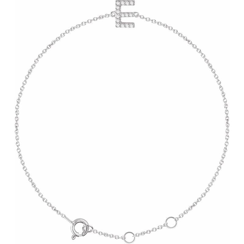 14K Gold & Diamond Personalized Initial Bracelet
