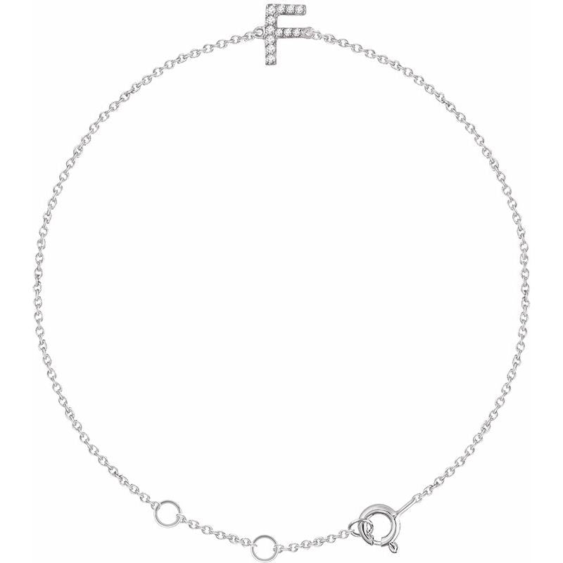 14K Gold & Diamond Personalized Initial Bracelet