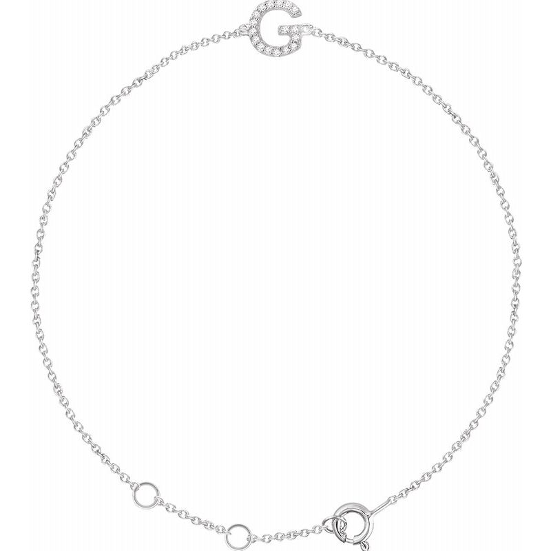 14K Gold & Diamond Personalized Initial Bracelet