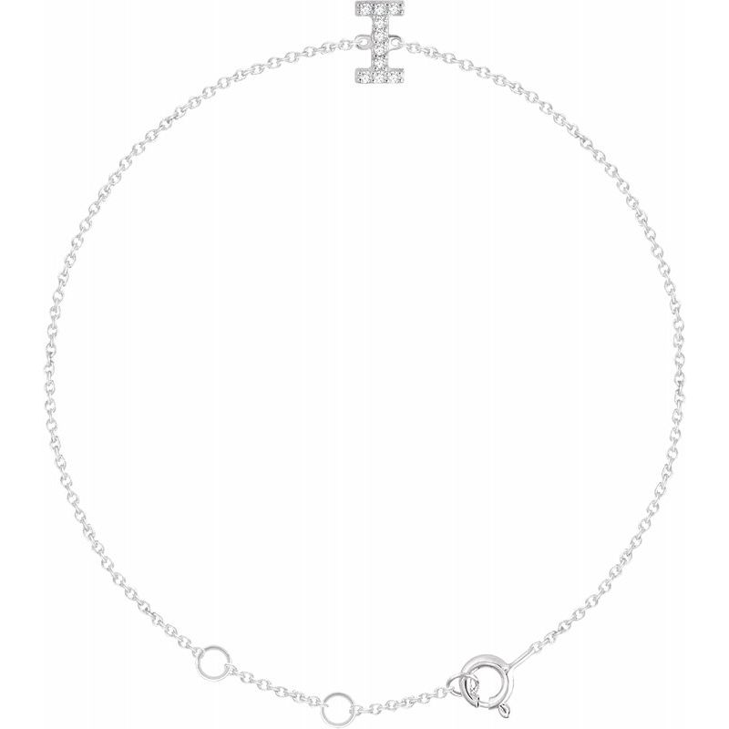 14K Gold & Diamond Personalized Initial Bracelet