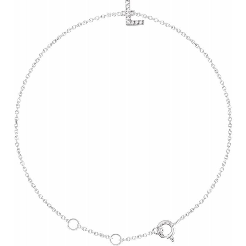 14K Gold & Diamond Personalized Initial Bracelet