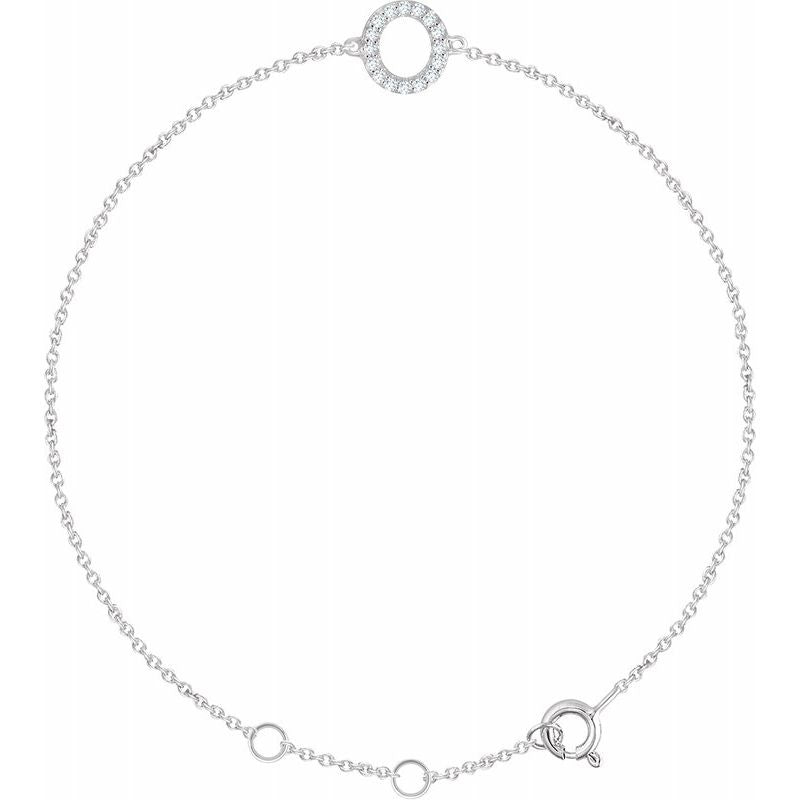 14K Gold & Diamond Personalized Initial Bracelet