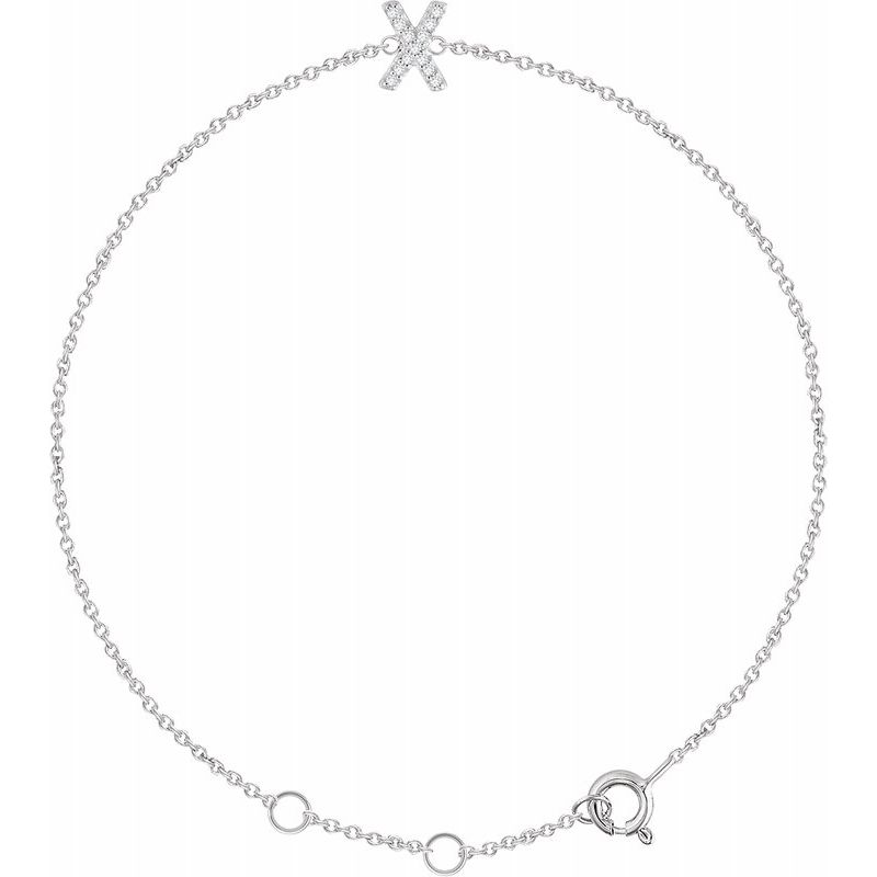 14K Gold & Diamond Personalized Initial Bracelet